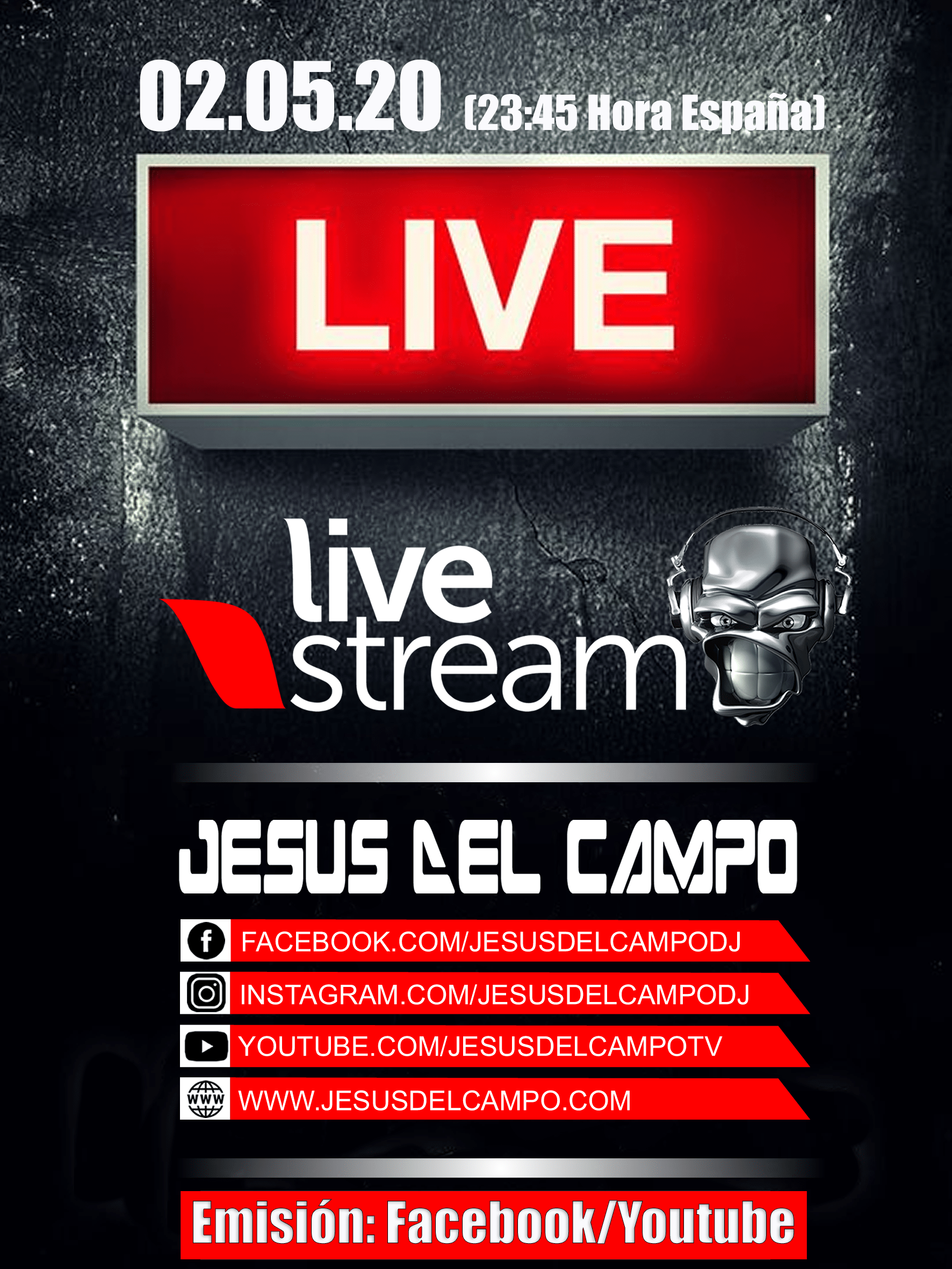 flyer Live Stream 2020 cartel flyer Live Stream 2020 jesus del campo