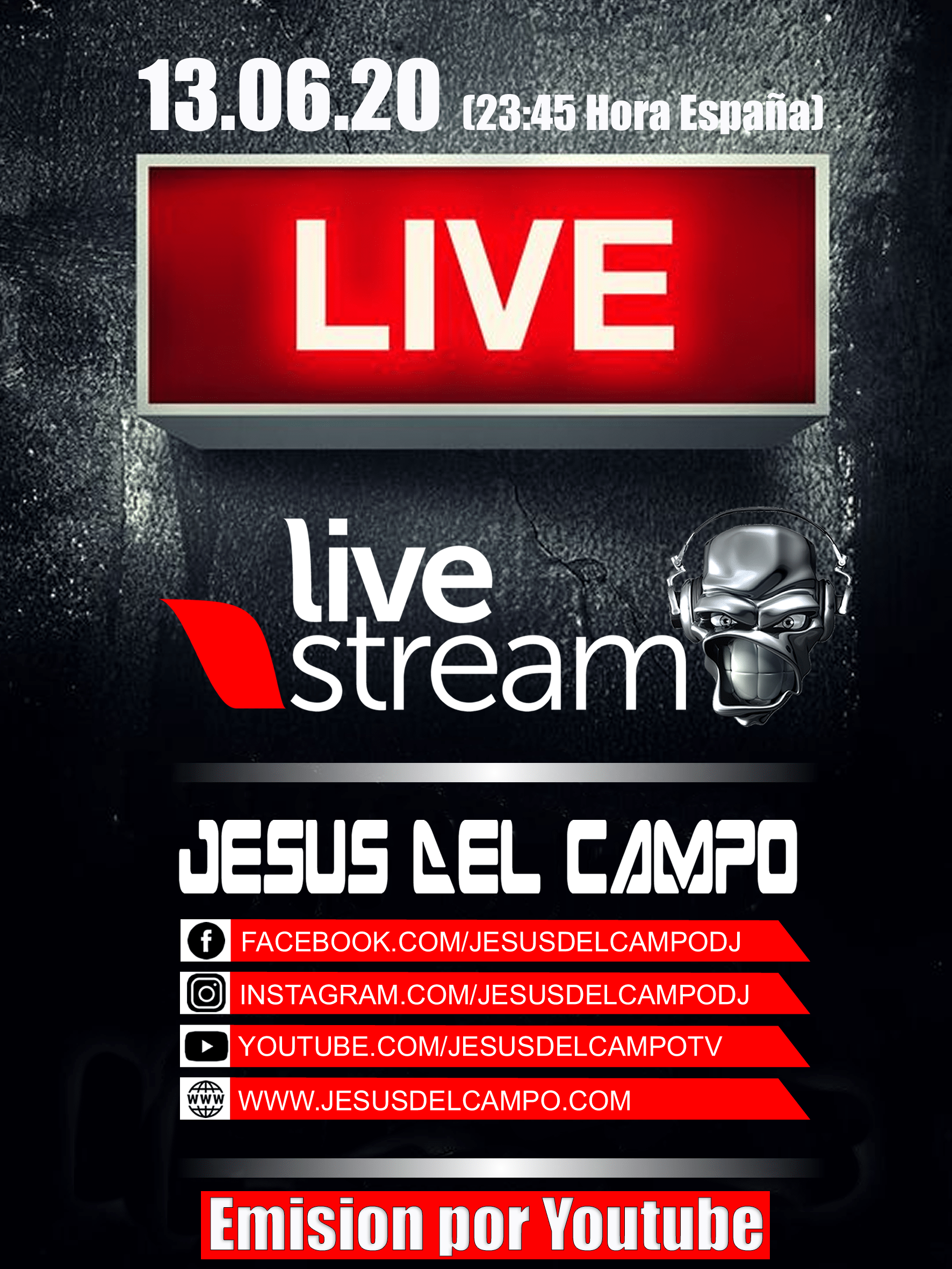 flyer Live Stream 13 Jun 2020 cartel flyer Live Stream 13 Jun 2020 cartel jesus del campo