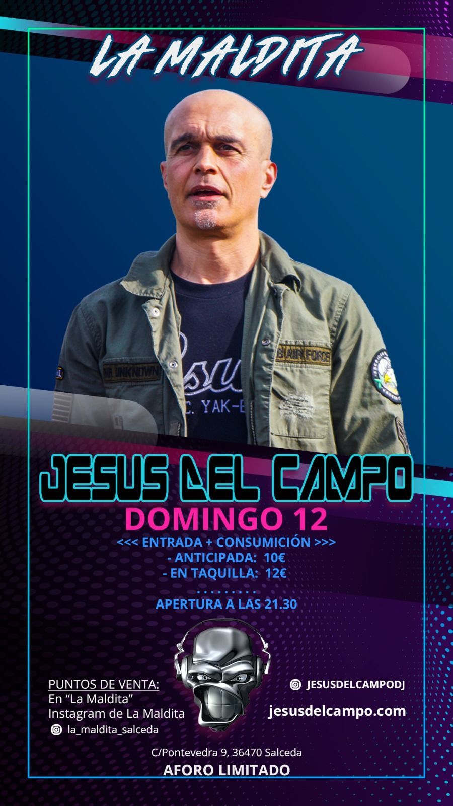 flyer la maldita poster 12 dic 2021 jesus del campo