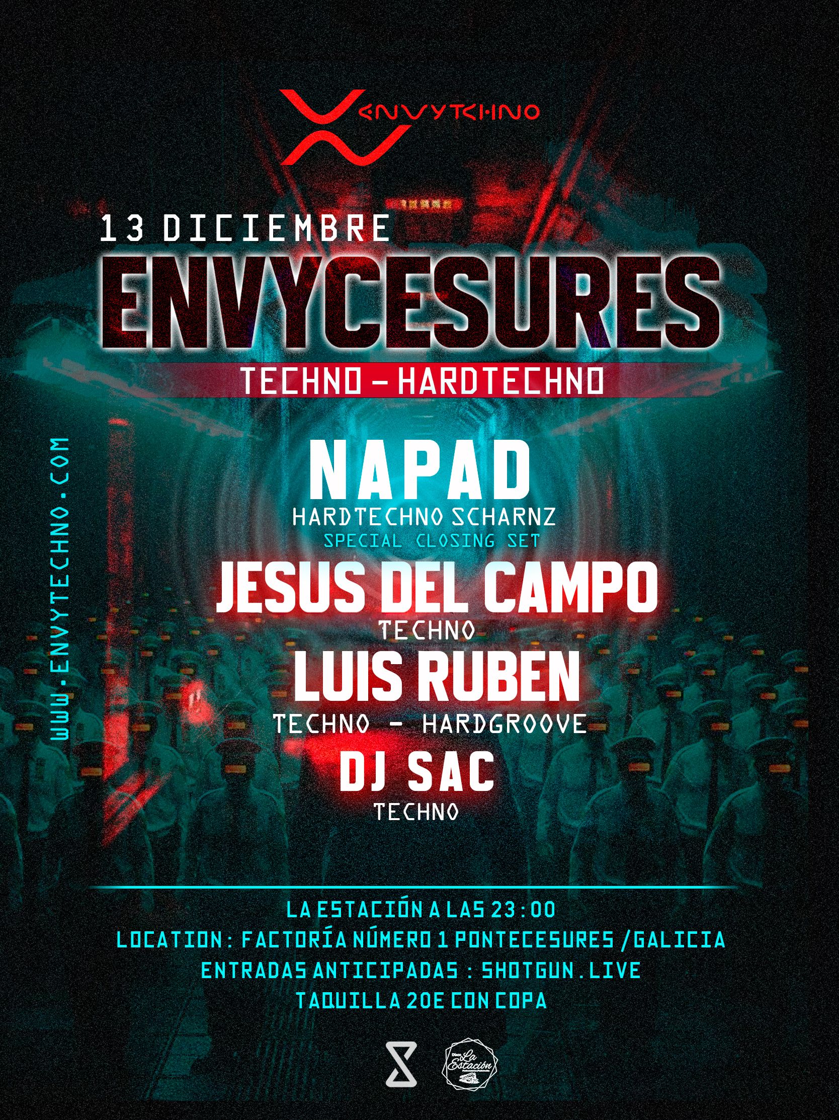 Flyer la estación 13 dic 2025 jesus del campo Techno Flyer la estación 13 dic 2025 jesus del campo Techno